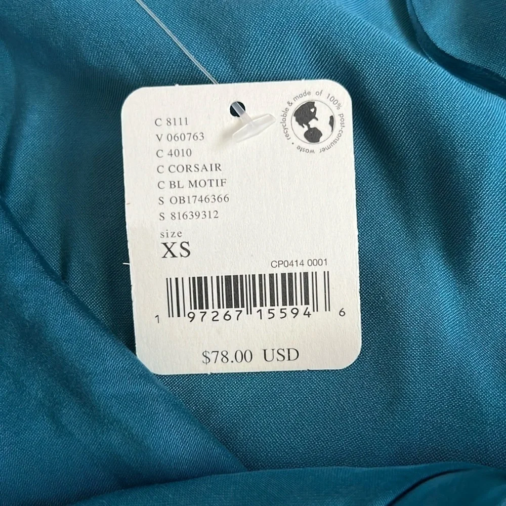 Free People Miraya Satin Twist Front Crop Top Corsair Blue XS NWT Glam. - Picture 5 of 5